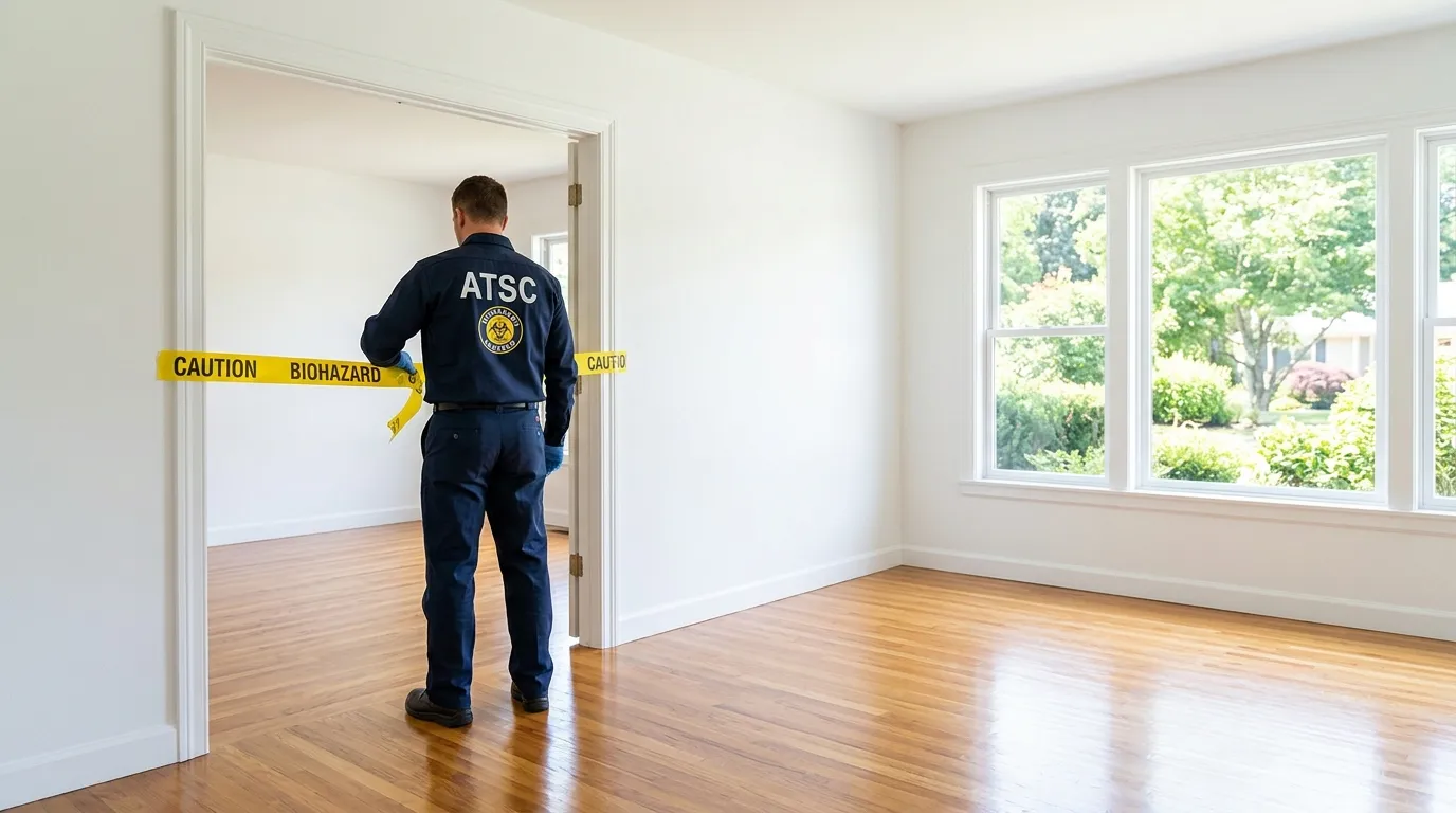 Certified biohazard cleanup crew performing Crime Scene Cleanup in Plainville